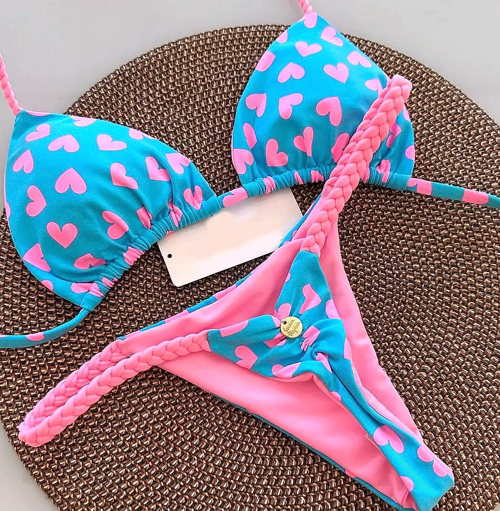 Women's Two-Piece Bikini Swimsuit Quick-Dry Beach Set