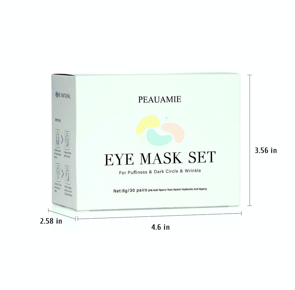 PEAUAMIE Under Eye Patches Gold Hyaluronic Acid 30 Pairs