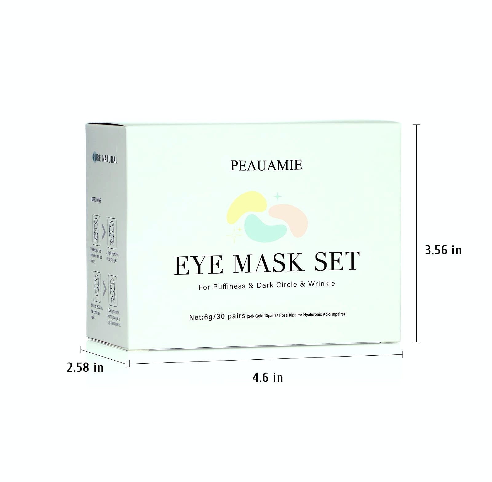 PEAUAMIE Under Eye Patches Gold Hyaluronic Acid 30 Pairs