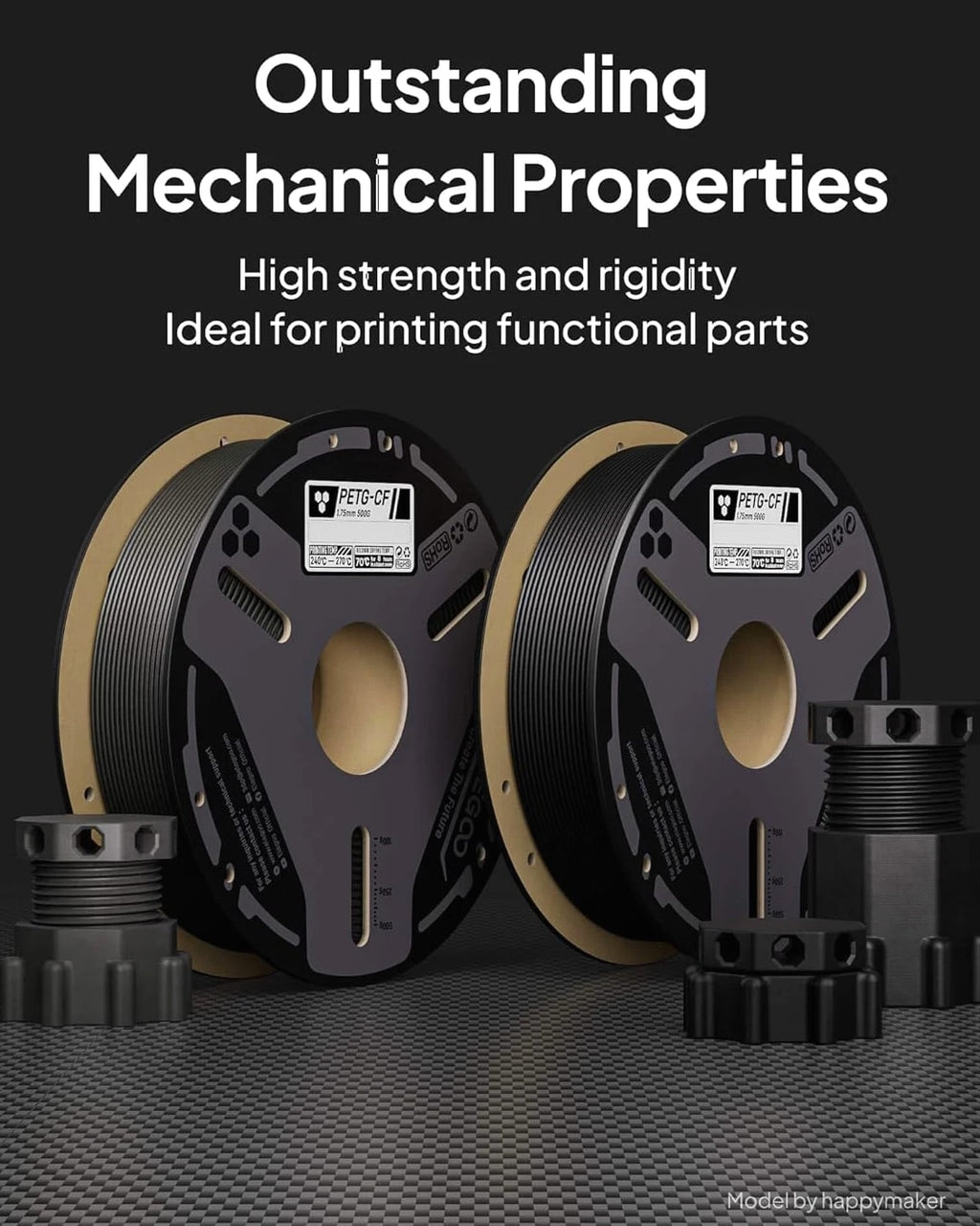 3D Printer Filament PETG 1.75mm 1KG Dark Grey