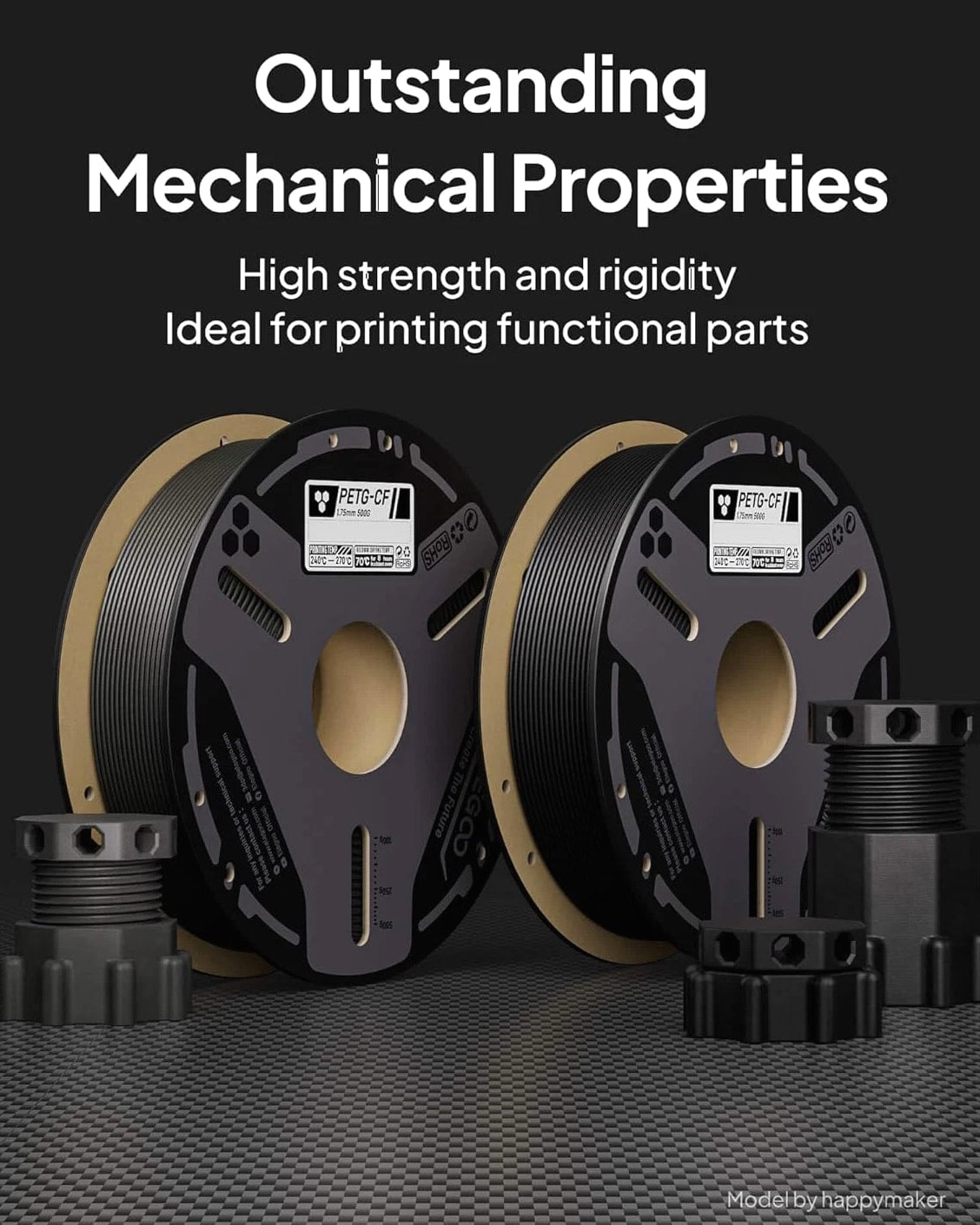 3D Printer Filament PETG 1.75mm 1KG Dark Grey