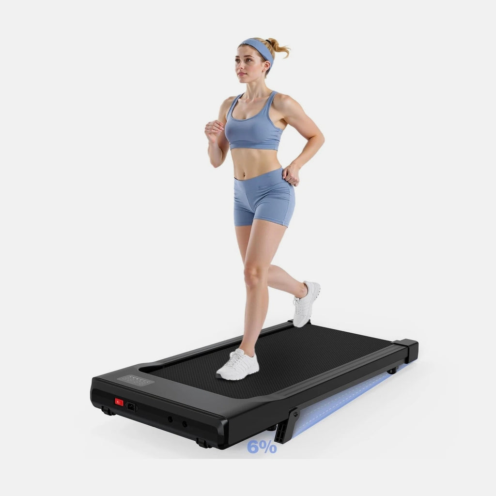 Walking Pad with 6% Incline, No-Assembly Treadmill with APP and Remote Control