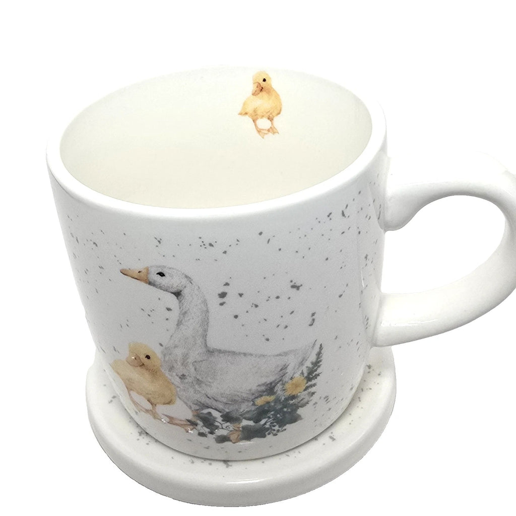 Duck Duckling Mug Coaster Set 10oz Stoneware Kitchen Gift Kent Pottery