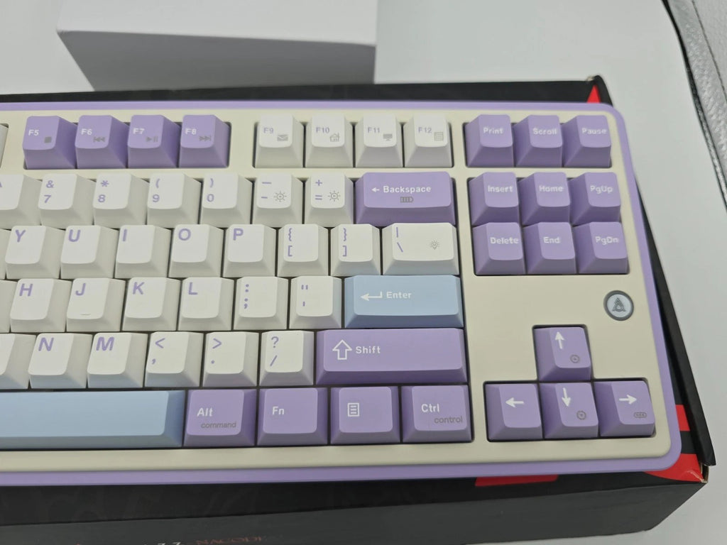 AJAZZ AK870 Tri Mode Hot Swap Mechanical Keyboard Gift Switch - Purple White