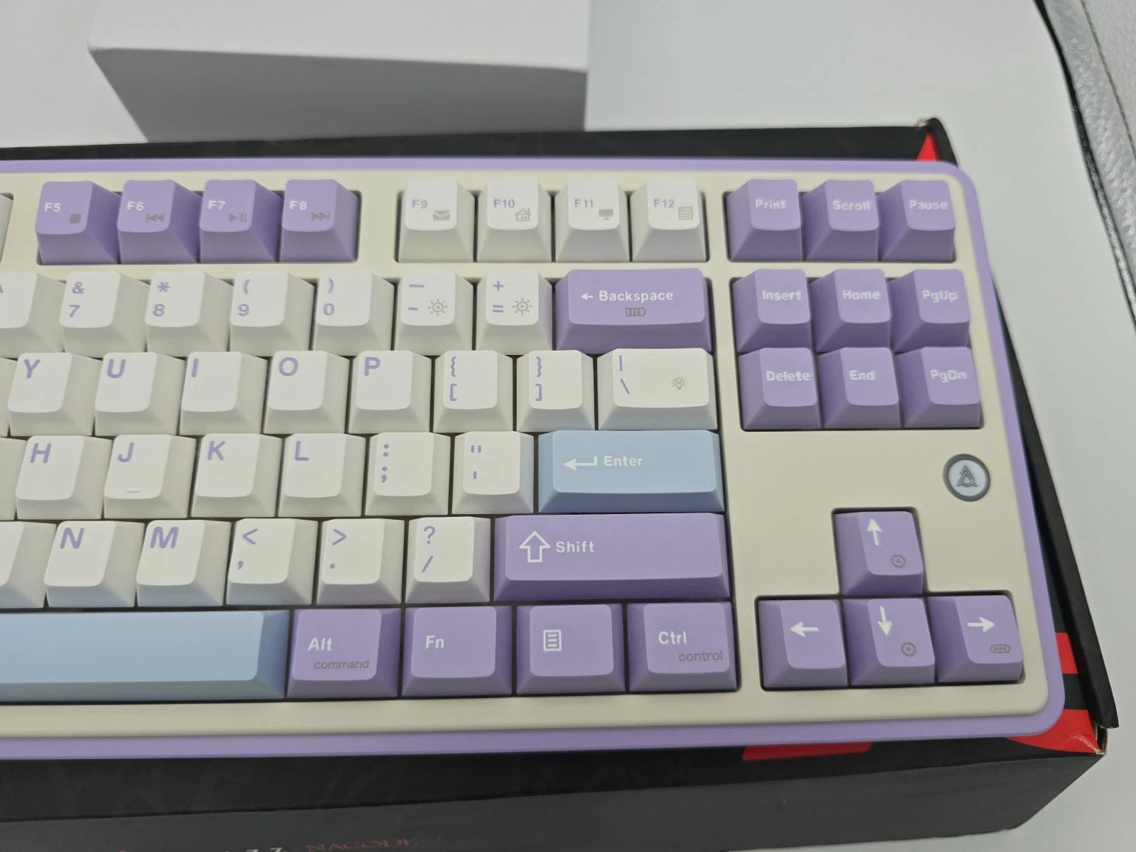 AJAZZ AK870 Tri Mode Hot Swap Mechanical Keyboard Gift Switch - Purple White