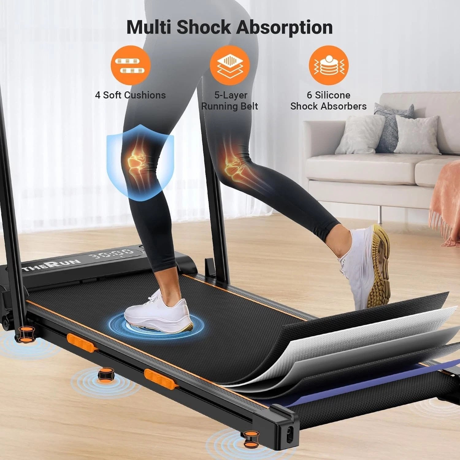 2-in-1 Foldable Treadmill, 2.5HP Under Desk Walking Pad=