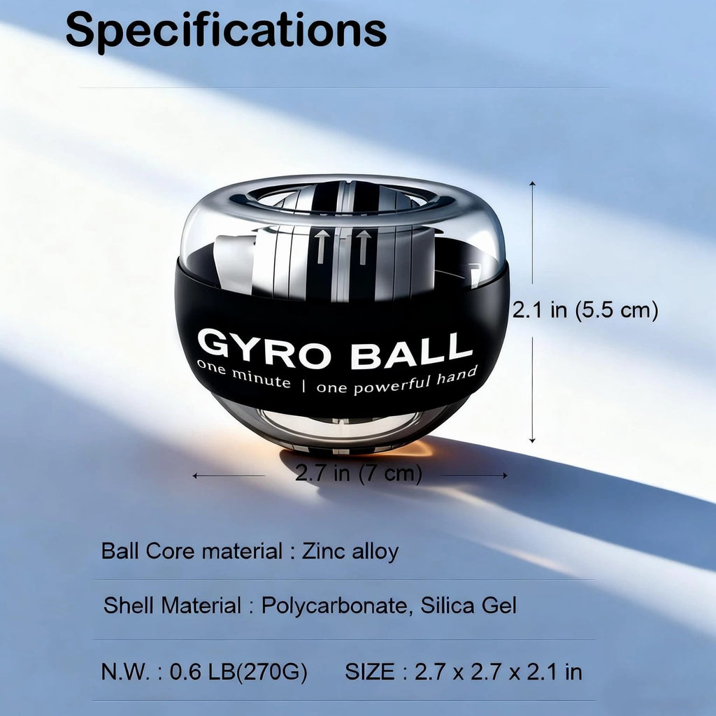 Auto-Start Wrist Power Gyro Ball with LED Lights - Wrist Strengthener