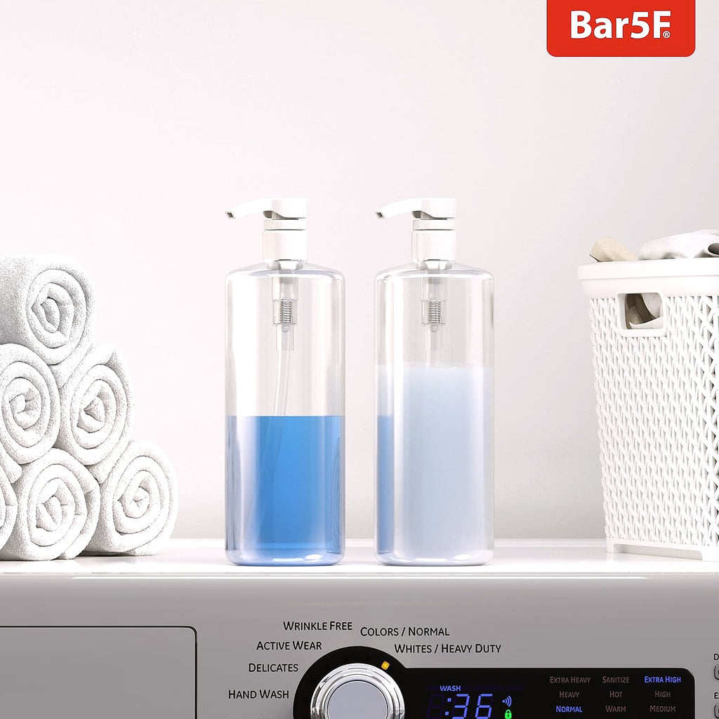 Bar5F Shampoo Conditioner Pump Dispenser, 1L Bottle, 2 Pack