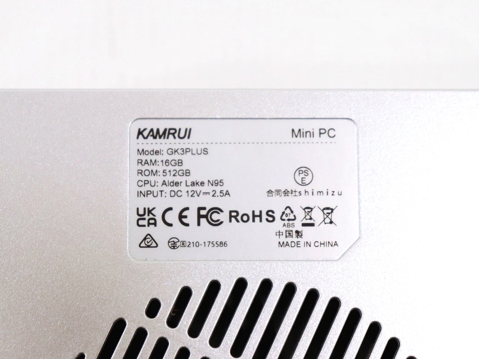 Kamrui GK3Plus Intel N95 16GB 512GB SSD Windows 11 Pro Mini PC Silver - Very Good