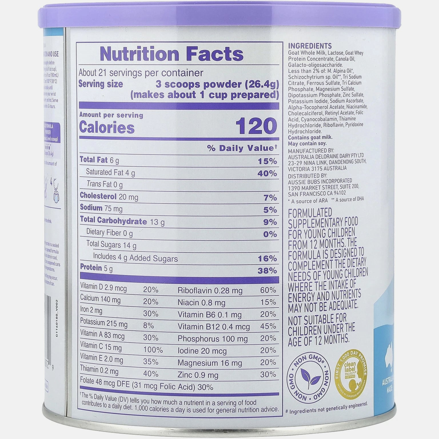 Goat, Toddler, Nutritional Drink Powder, 12-36 Months, 20 oz (567 g)