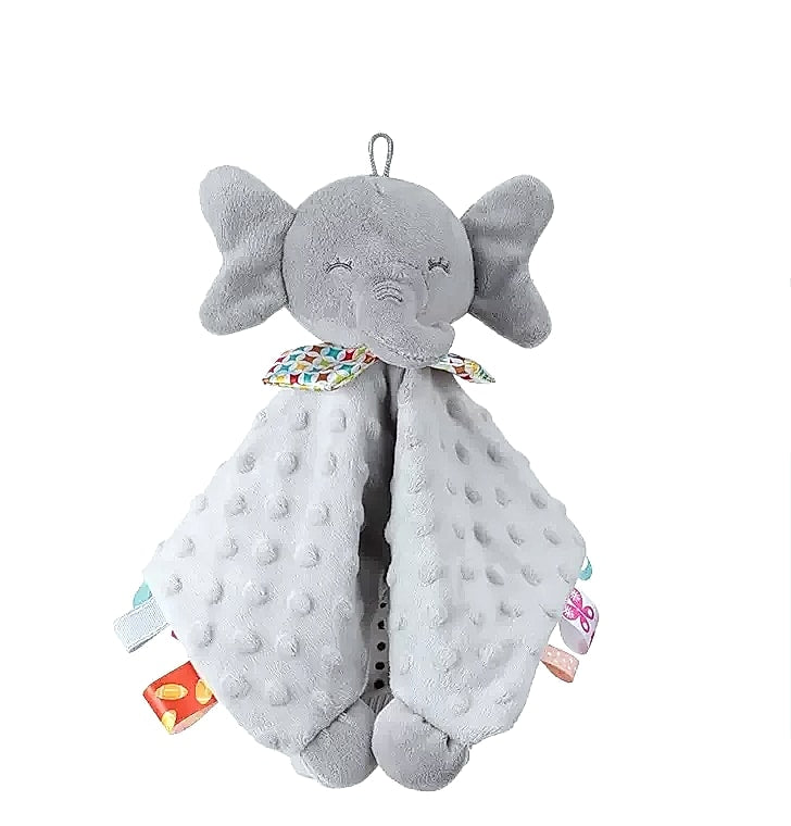 Datgo Elephant Baby Comforter Blanket with Rattle Toy