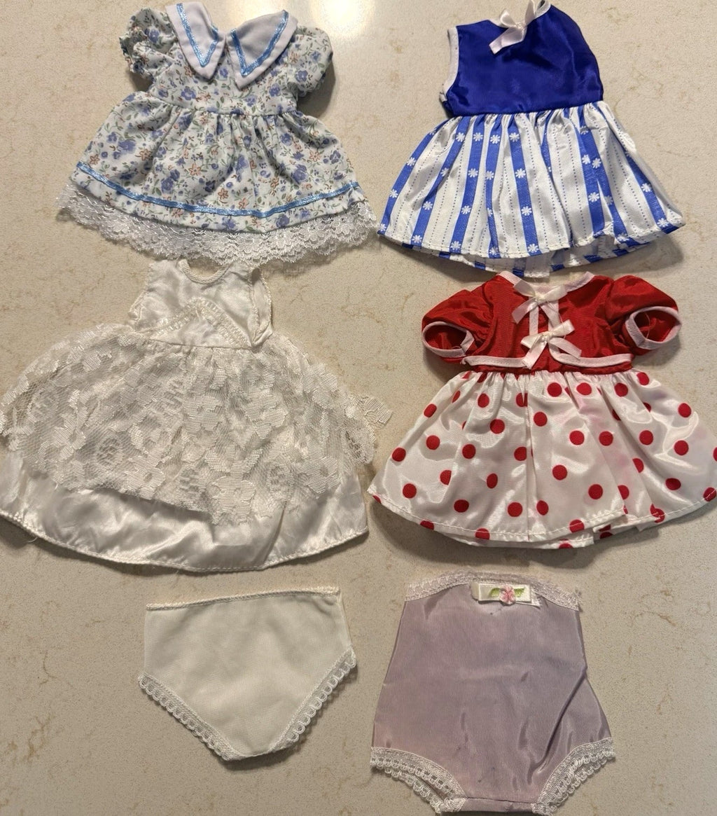 Vintage Lot of Small Doll Clothes Dresses and Underpants