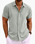 COOFANDY Men's Linen Short Sleeve Casual Button Down Shirt
