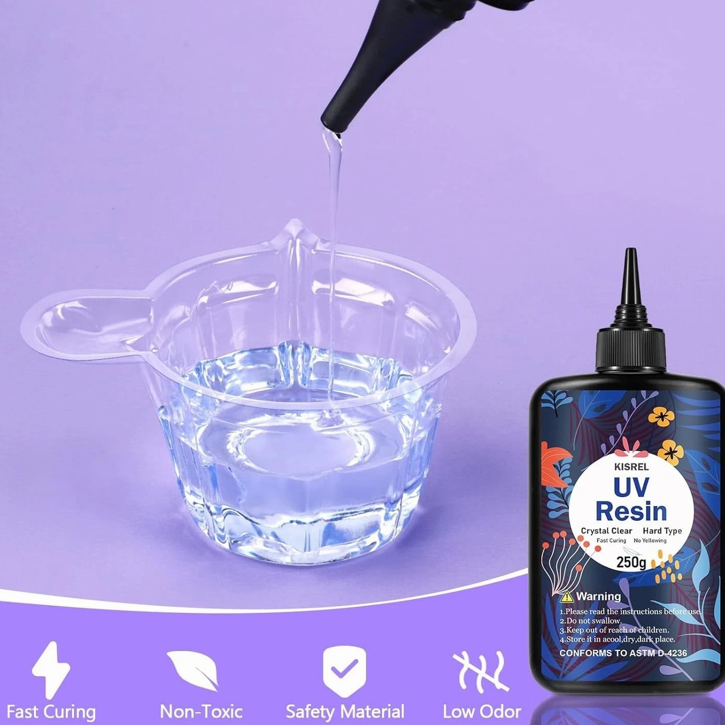 Versatile 500g UV Resin Craft Kit with 36W Light - Low Odor and High Hardness