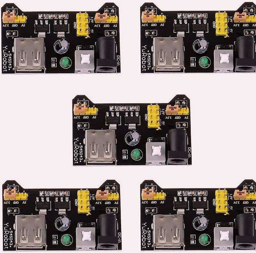 HiLetgo 5pcs MB102 Breadboard Power Supply Module 3.3V 5V
