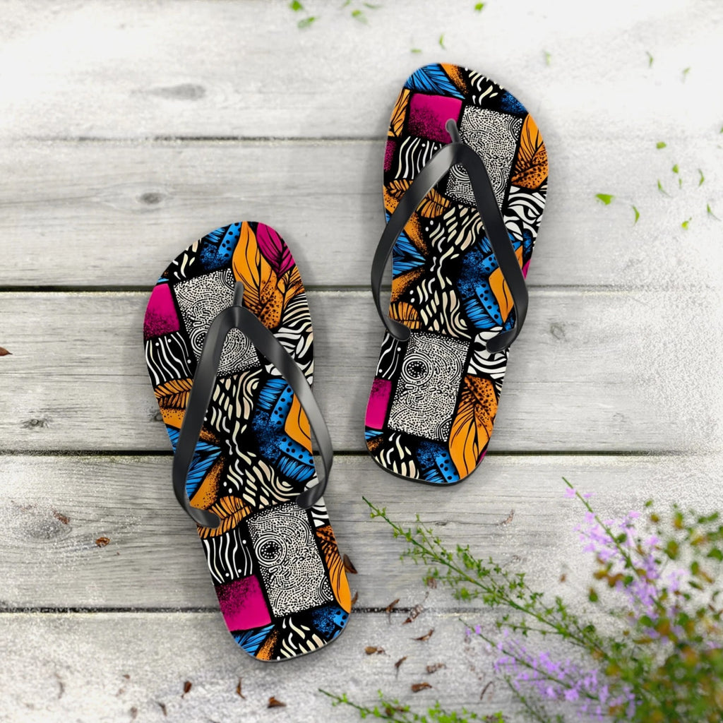 Floral and Feather Flip Flops | Beach Sandals for Summer Vibes Vacation Footwear