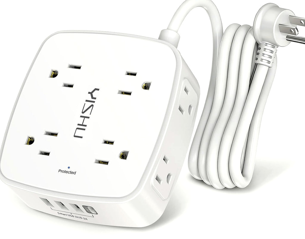 YISHU 6 Ft Surge Protector Power Strip, 8 Outlets 4 USB