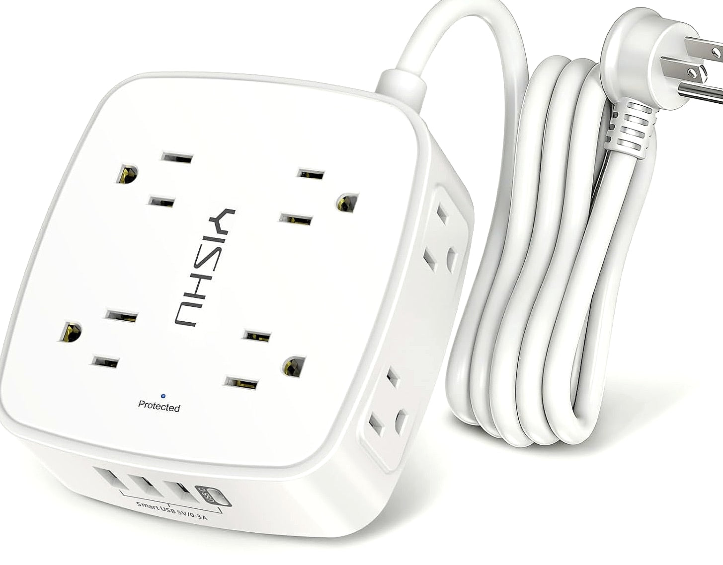 YISHU 6 Ft Surge Protector Power Strip, 8 Outlets 4 USB