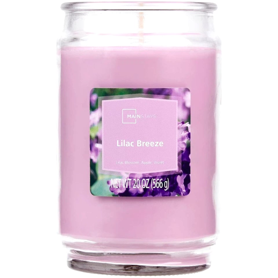 Lilac Breeze Scented Single-Wick Large Glass Candle Jar, 20 oz (2 Pack)