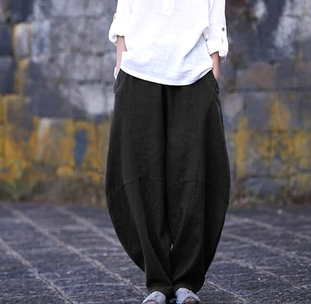 Aristarchus Cotton Linen Women's Cargo Pants Loose Fit