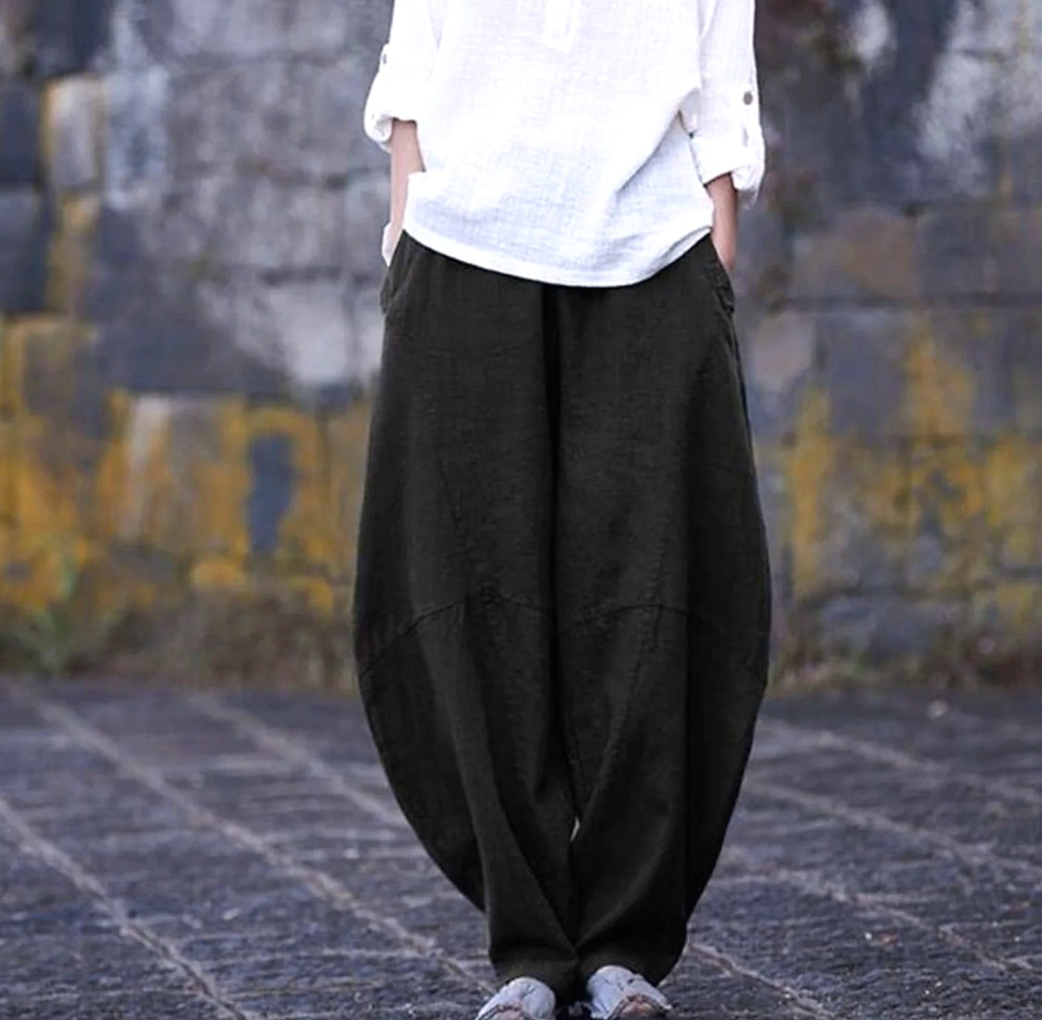 Aristarchus Cotton Linen Women's Cargo Pants Loose Fit