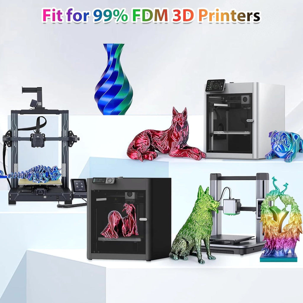 Silk Rainbow PLA Filament 1.75mm Silk PLA 3D Printer Filament Shiny Color Change Gradient