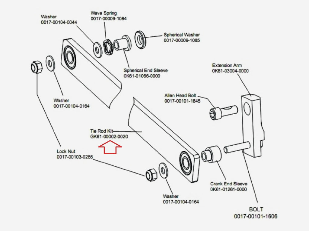 Life Fitness Elliptical Pedal Arm Tie Rod Assembly GK61-00002-0020