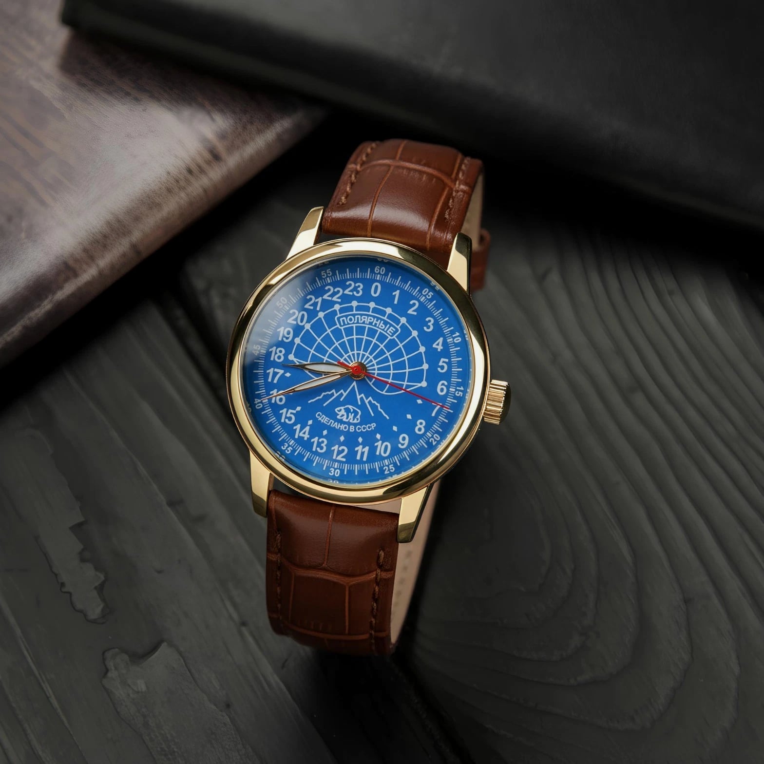 Raketa 24 Hour Watch "Polar" 40mm - Vintage Soviet Automatic Wristwatch - Unworn