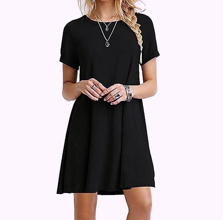 INSTYLISH Women's Casual Print Mini T-Shirt Dress