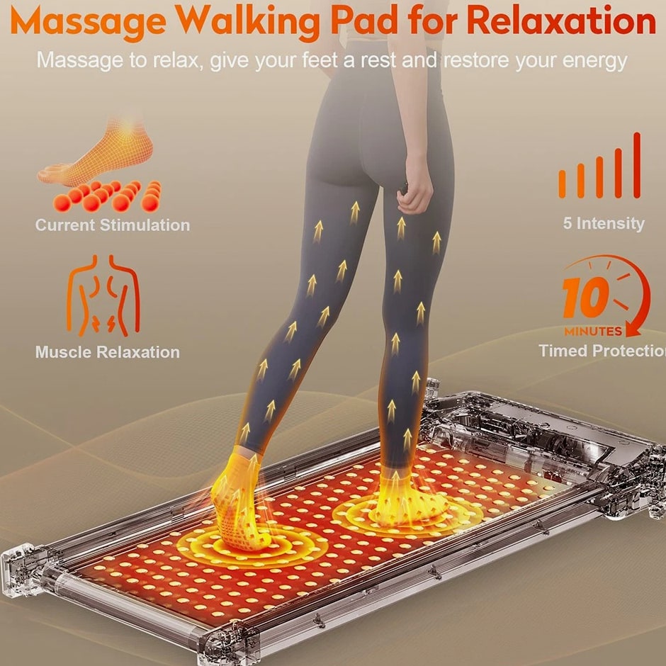 Akluer 520 Dual-Sided Treadmill with Shiatsu Foot Massager, Walking Pad with Incline