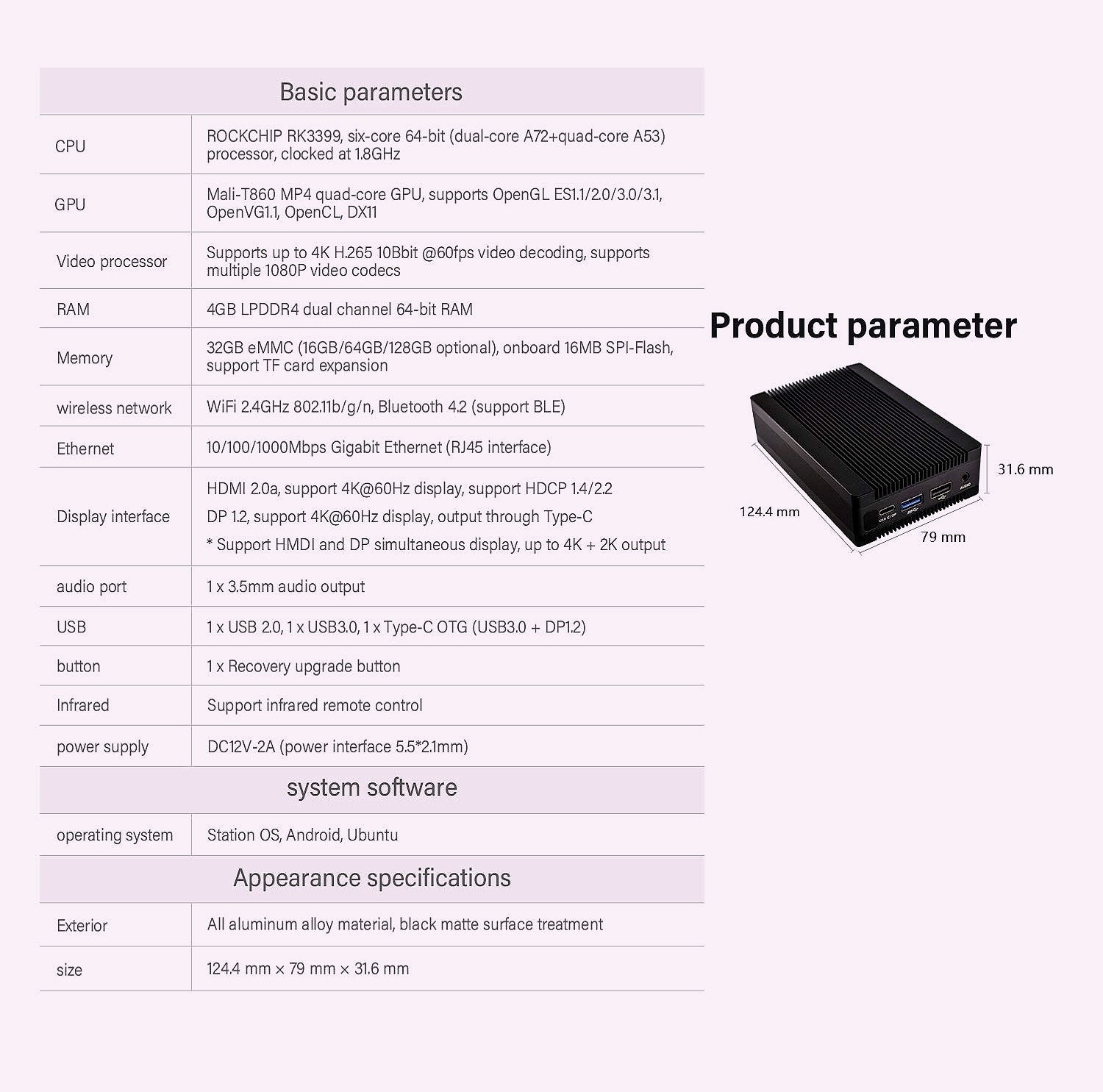 youyeetoo Station P1 Single Board Computer RK3399