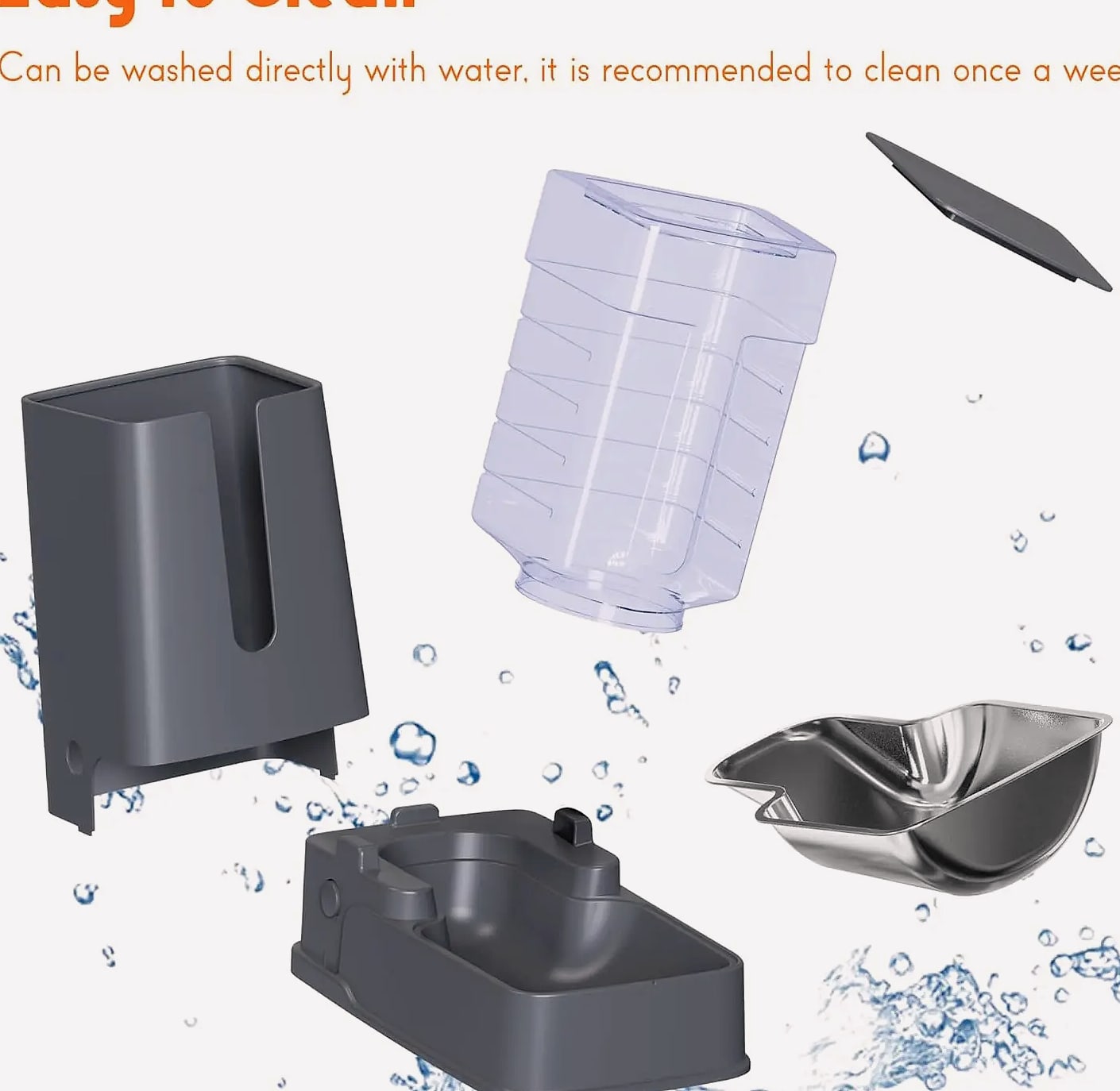 Automatic Pet Feeder and Water Dispenser Set with Stainless Steel Bowls