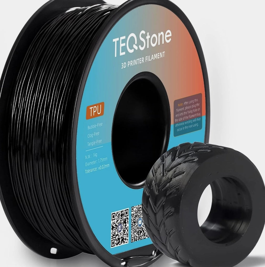 TPU Filament 1.75mm Black 1Kg Spool 95A Flexible Soft 3D Printer Filament