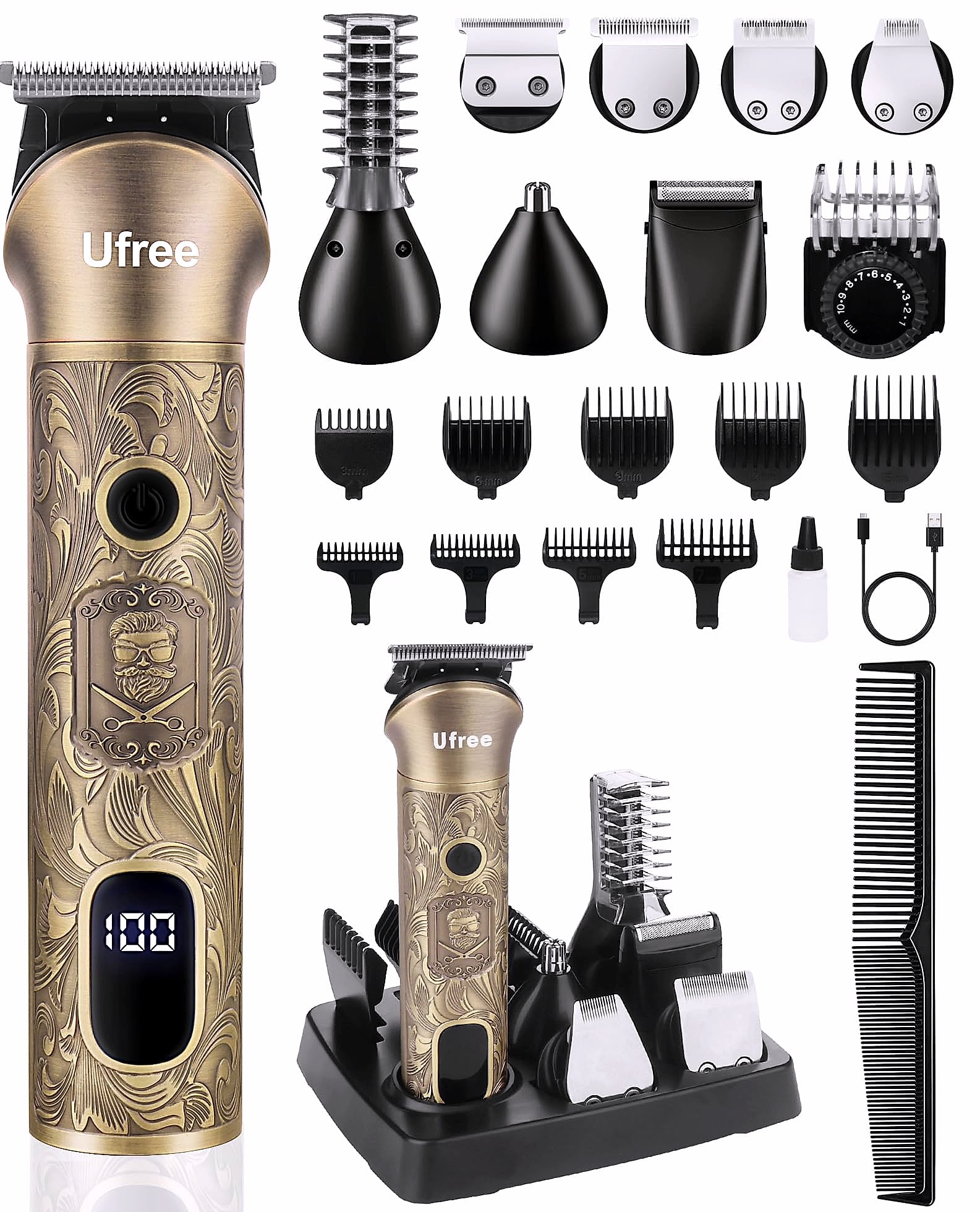 Ufree Cordless Beard Trimmer and Hair Clipper Grooming Kit
