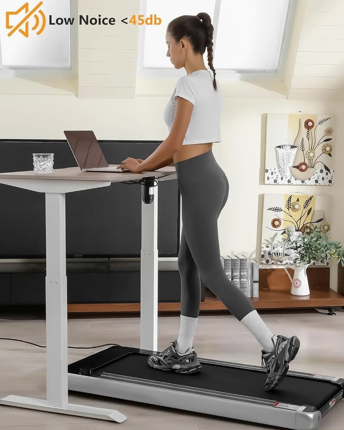 2.25HP Walking Pad Treadmill with Remote, Walking Pad Incline, Home Office