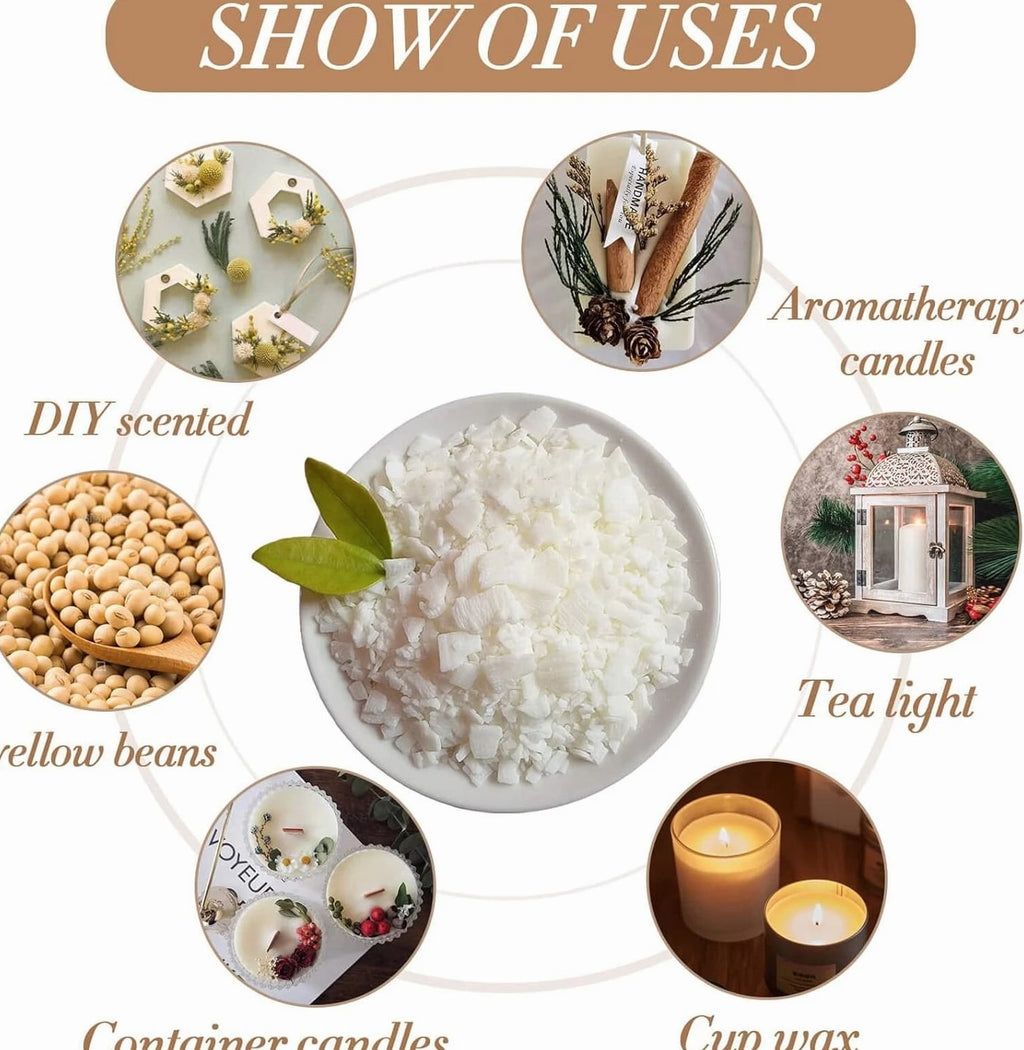 Soy Wax for Candle Making - Natural Soy Wax Flakes, DIY Scented Candles, Bulk