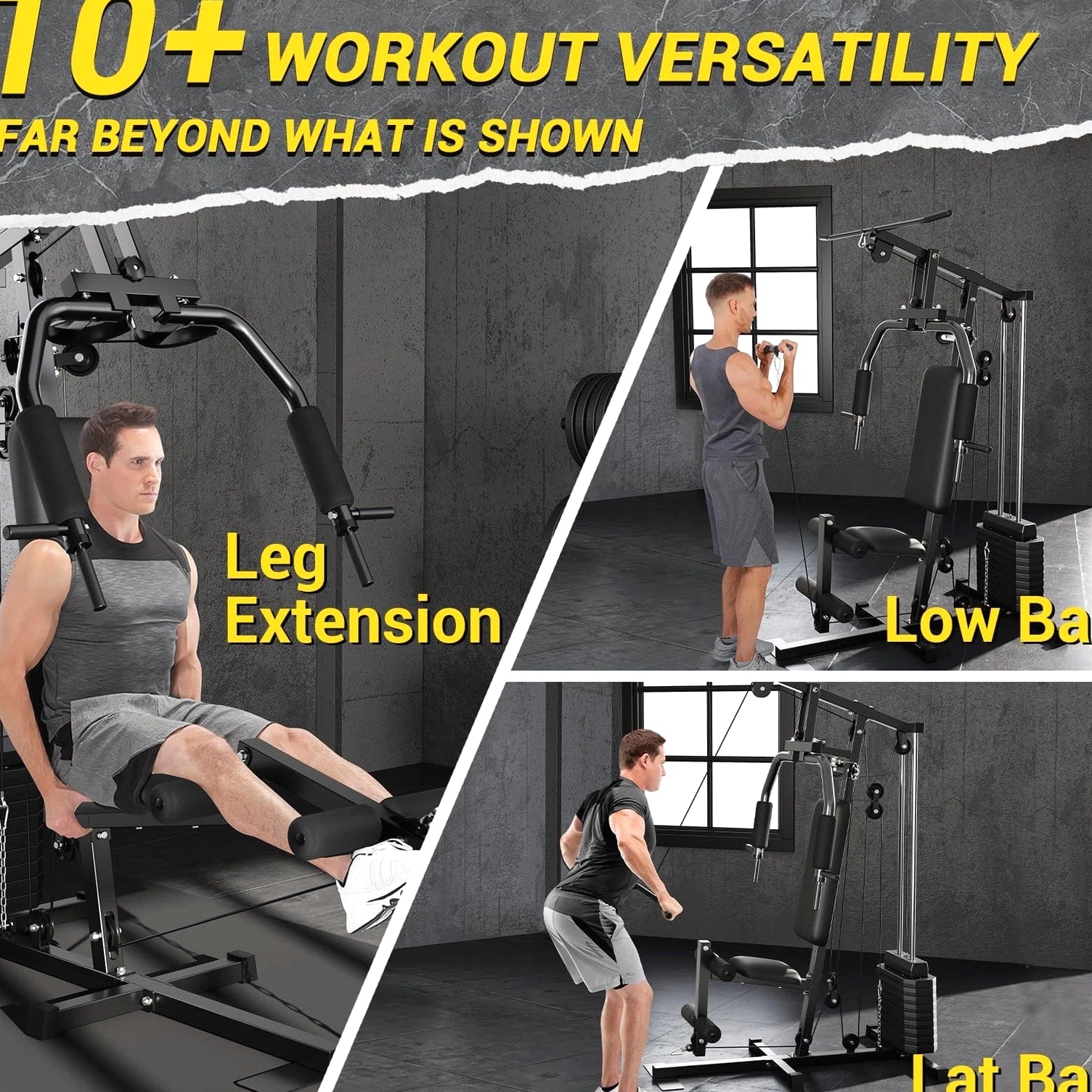 GarveeLife Home Gym Machine 100 LBS Weight Stack Multifunctional Workout