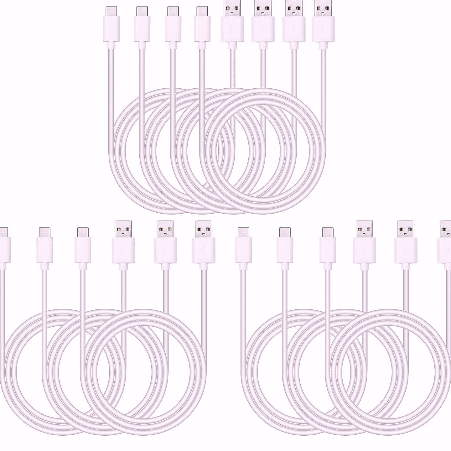 Smays USB-C Cable 10-Pack 3ft Type C Charger Bulk