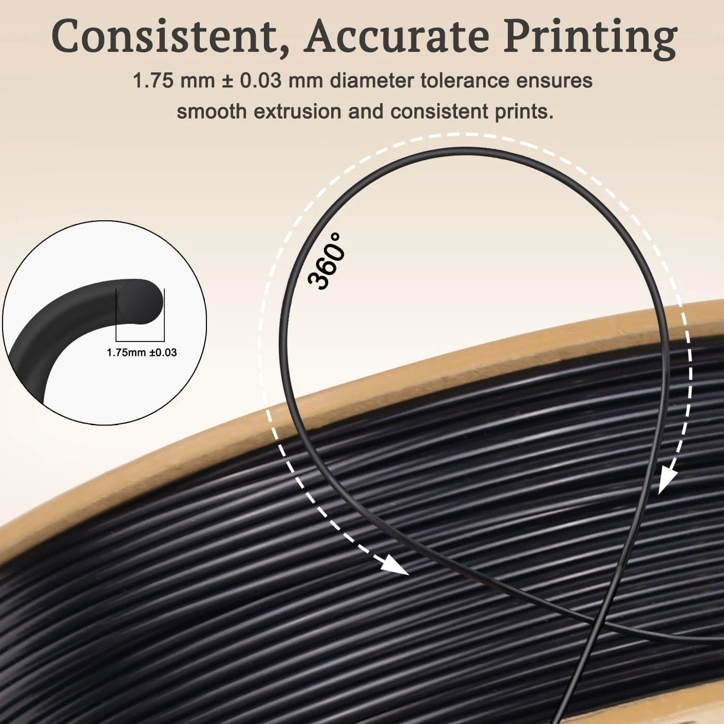Black TPU Filament 1.75mm 250g (0.55 lb), 95A Flexible Rubber-Like 3D Printer Filament