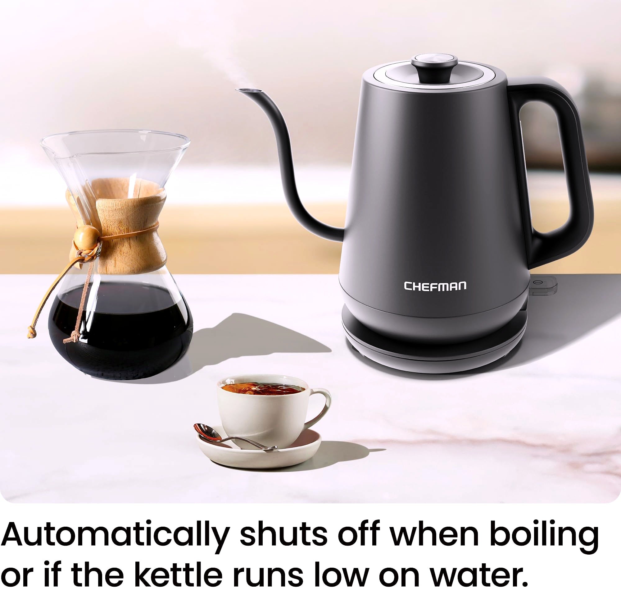 Chefman Gooseneck Electric Kettle 1000W Pour Over Coffee