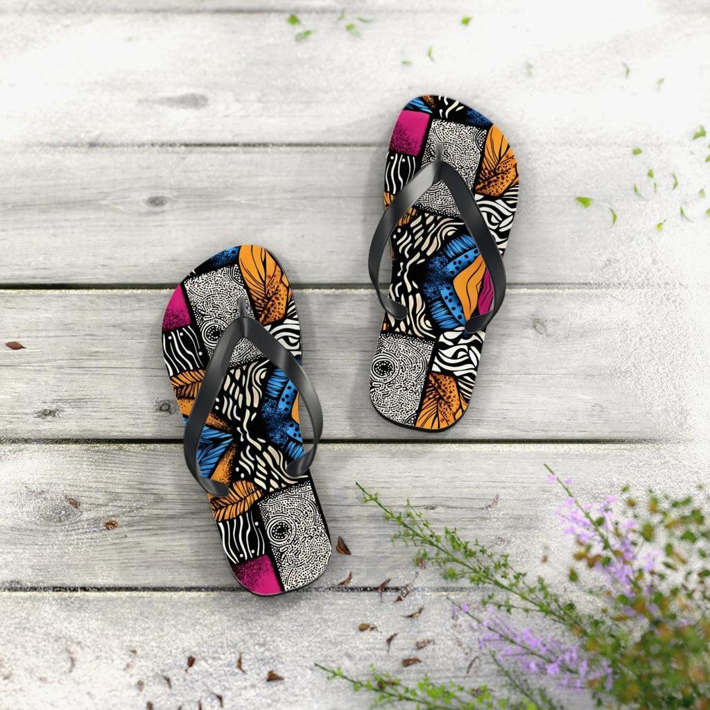 Floral and Feather Flip Flops | Beach Sandals for Summer Vibes Vacation Footwear