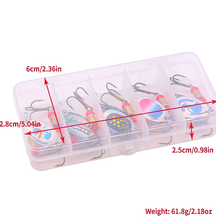 10-Piece Metal Spoon Fishing Lures Spinner Baits for Trout Bass