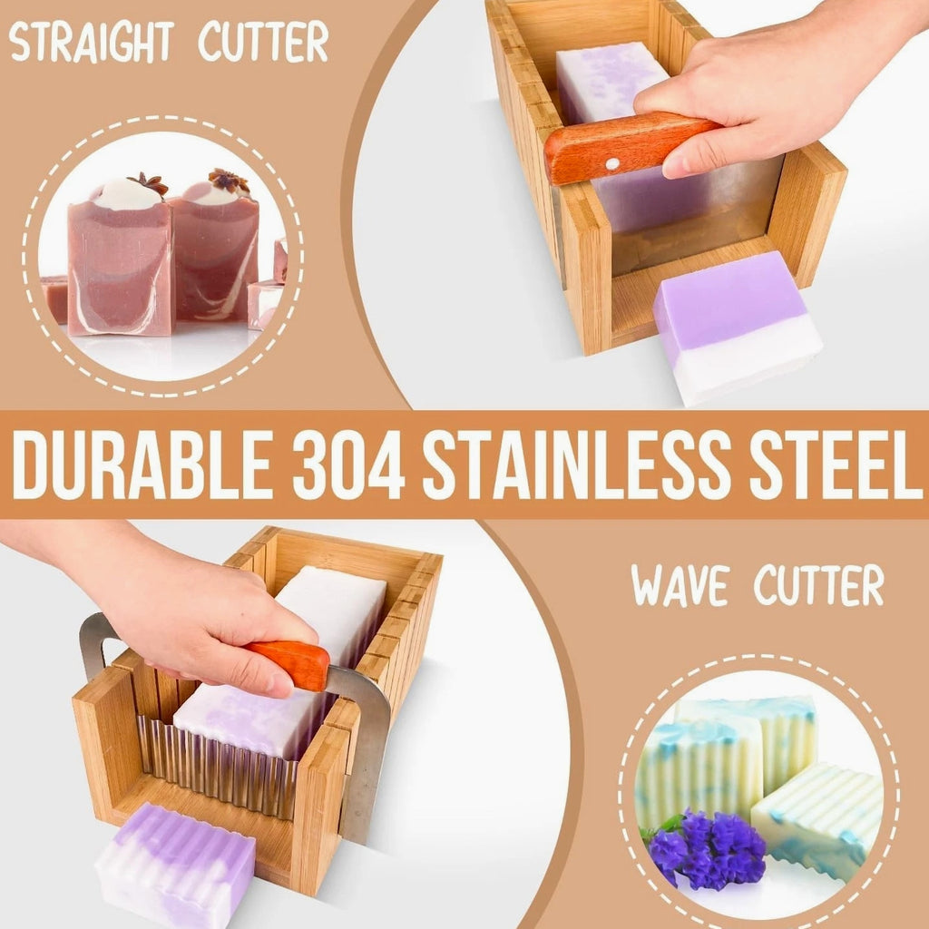 Rectangular Silicone Soap Mold 42oz Kit with Stainless Steel Cutters & Scraper