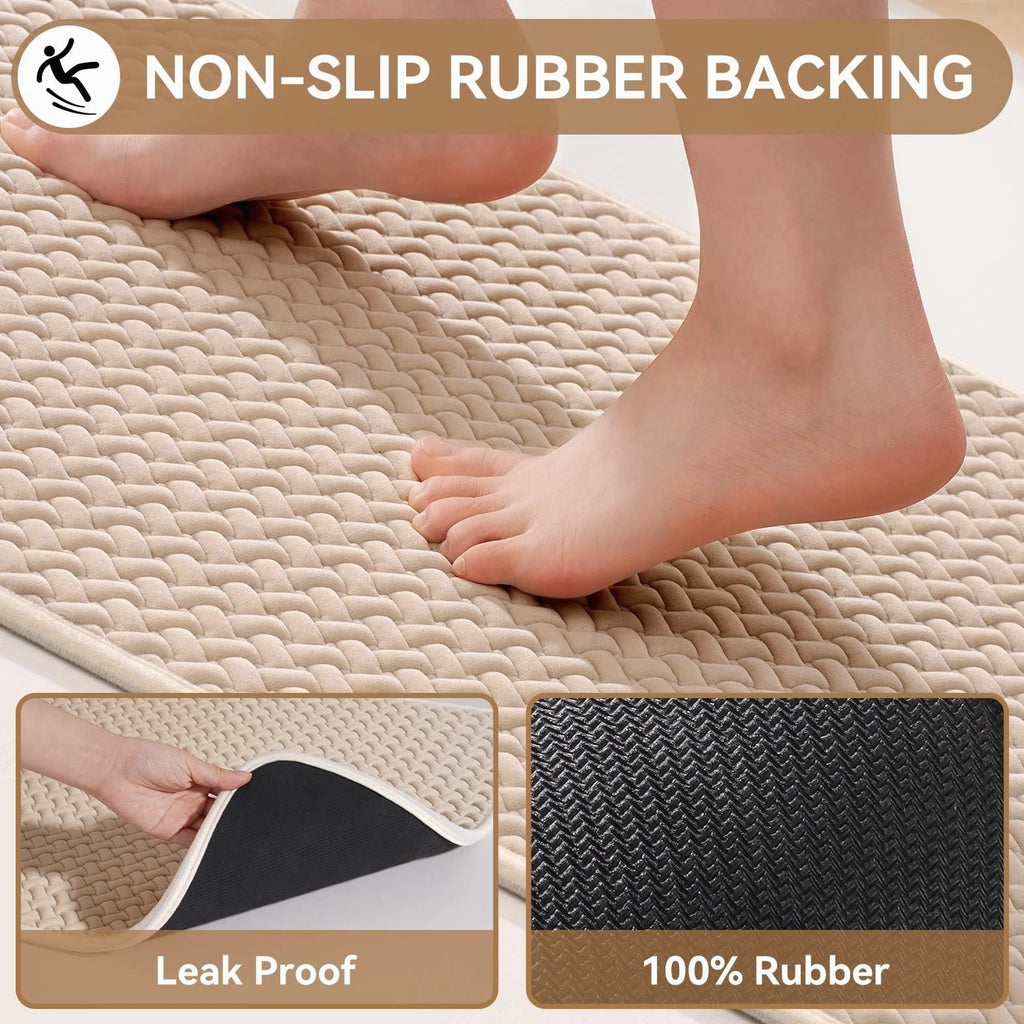 Bathroom Rugs Non Slip, Super Absorbent Quick Dry Bath Mats for Bathroom Floor