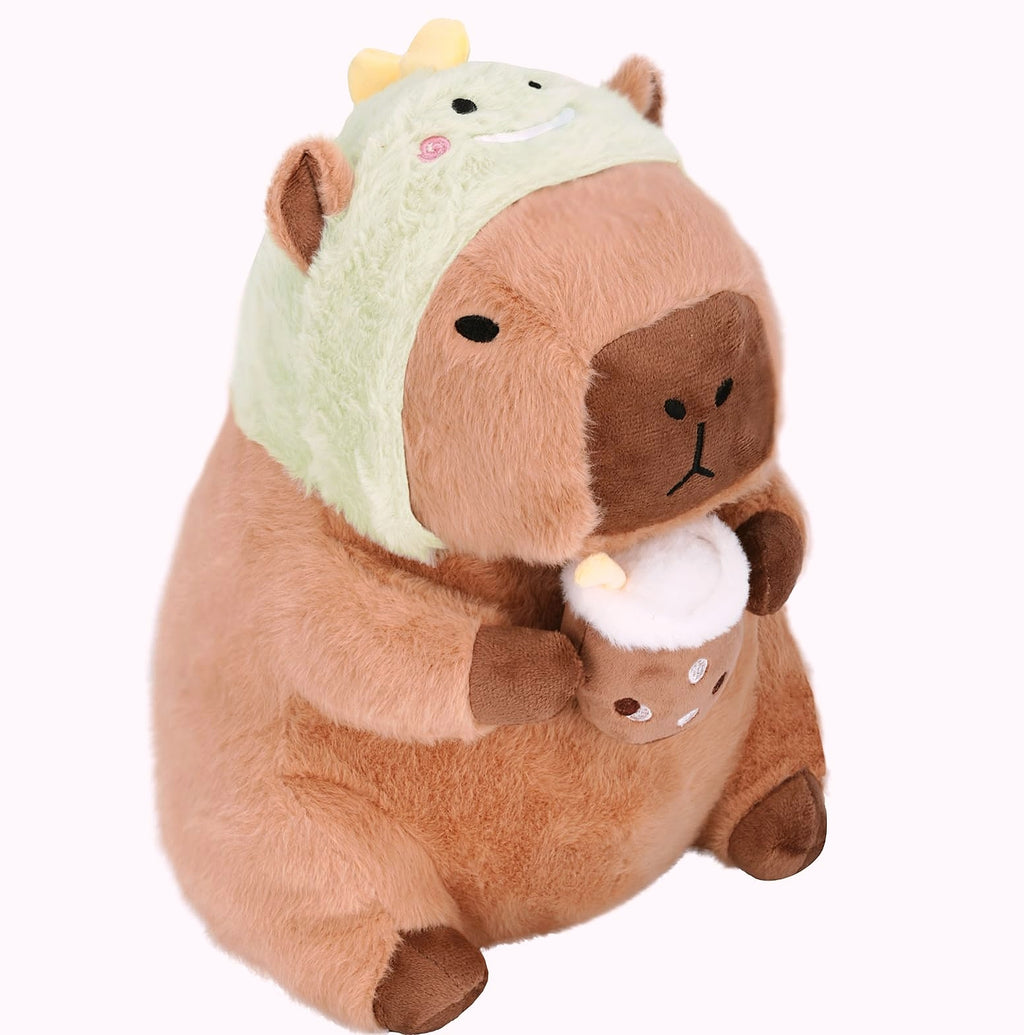 CHDBLOCK Flower Capybara Plush Toy, 11 Inch Soft Stuffed Animal
