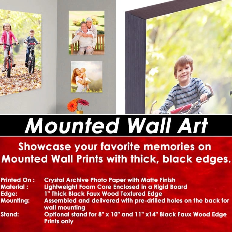 8"x10" Personalized Mounted Wall Art Prints with your choice of photo / image