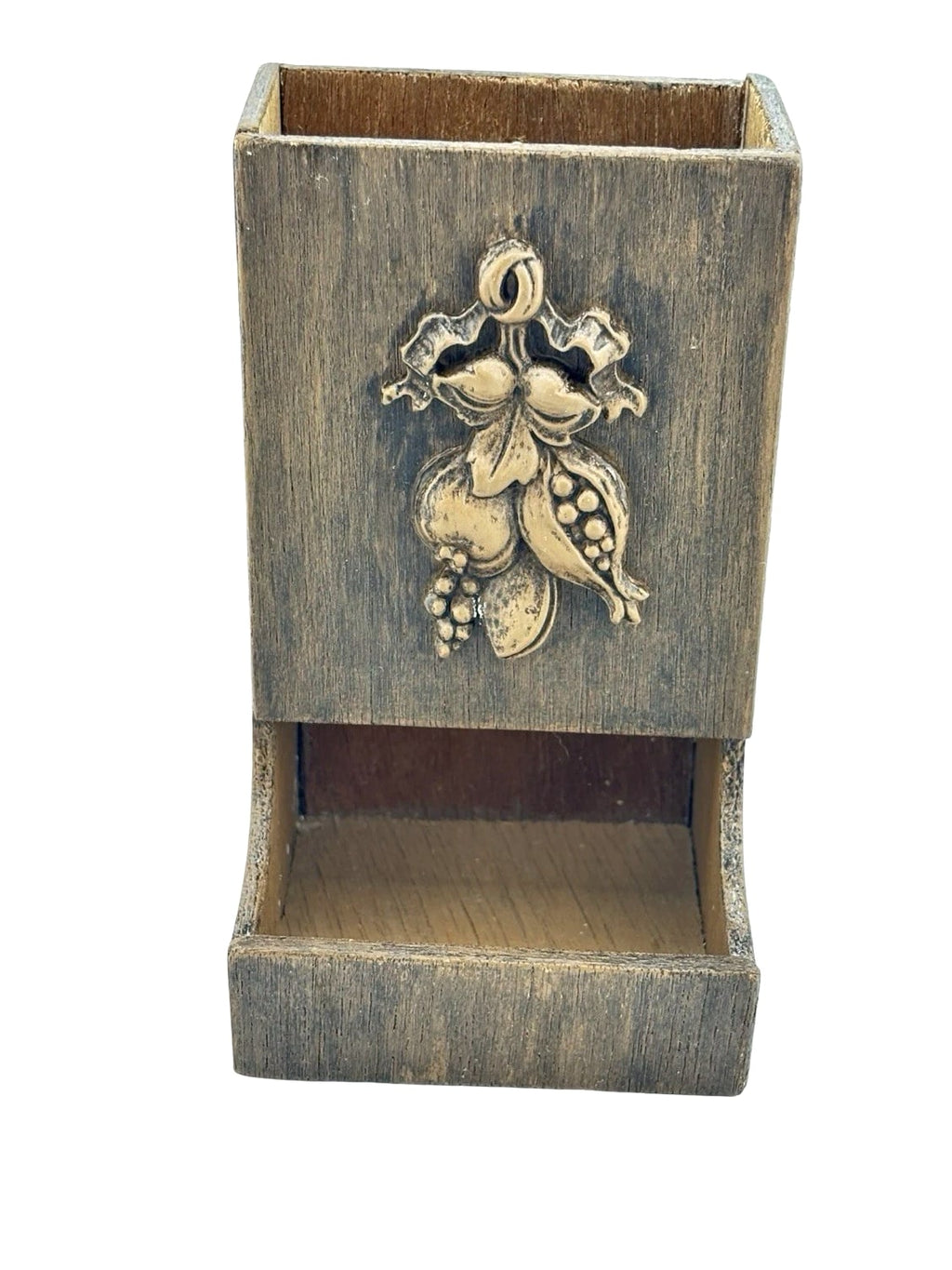 Vintage Match Box Holder Side Strike 5" Dispenser Wall Mount