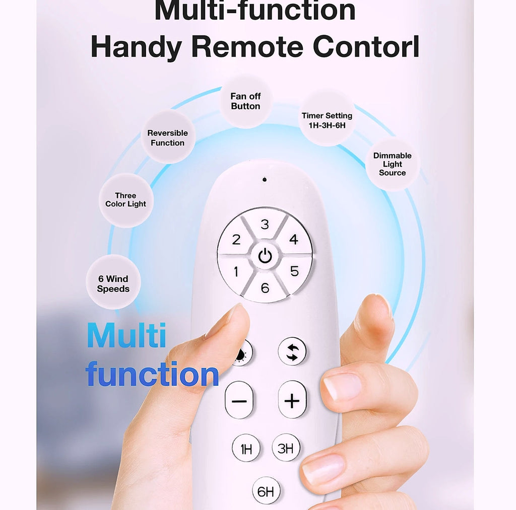 HOMEYBUFF 52 Inch Ceiling Fan with LED Light and Remote