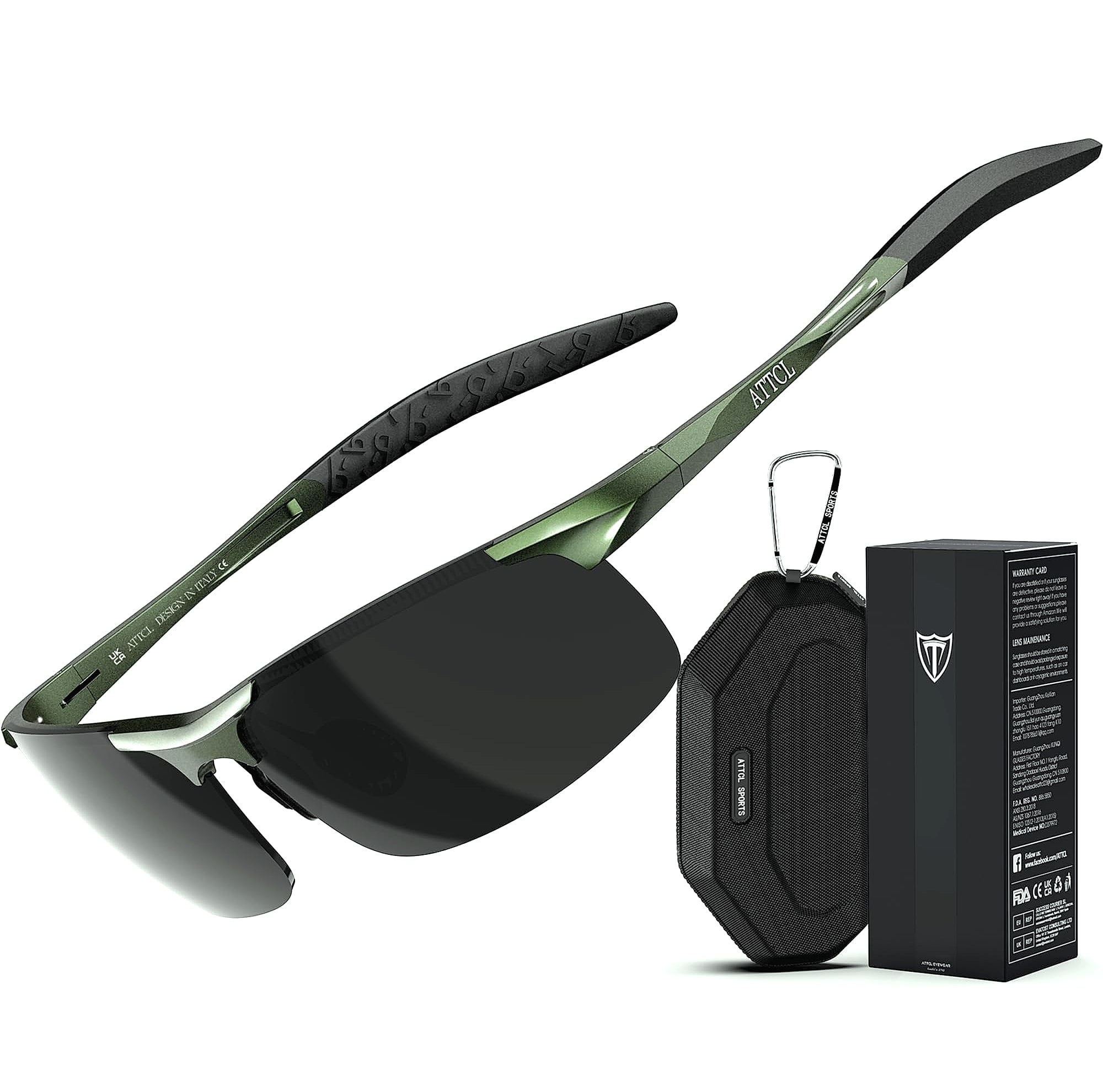 ATTCL Polarized Sunglasses Men Sports Wrap Around UV Protection