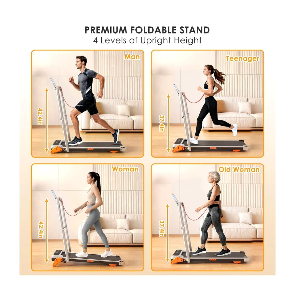 Walking Pad with Incline - Portable Treadmill with Handle Bar for Home Office U...